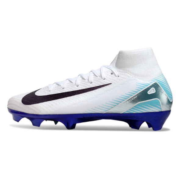 Nike Air Zoom Mercurial Superfly 10 Elite White and Blue FG