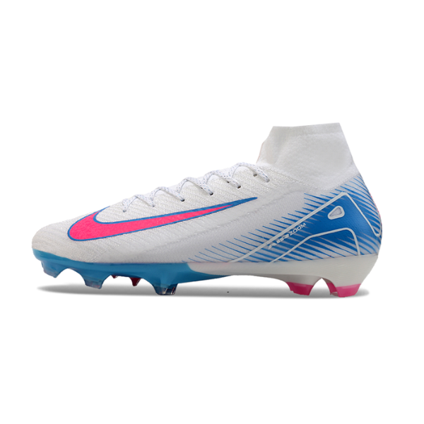 Nike Air Zoom Mercurial Superfly 10 Elite White Pink and Blue FG