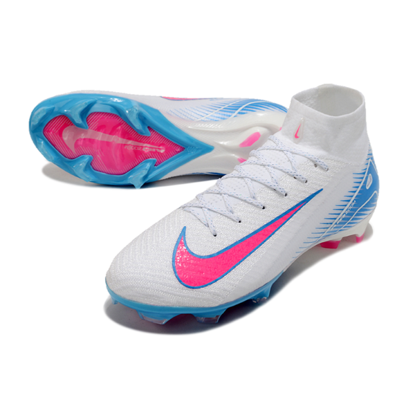 Nike Air Zoom Mercurial Superfly 10 Elite White Pink and Blue FG