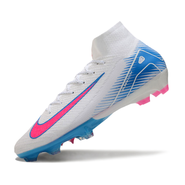 Nike Air Zoom Mercurial Superfly 10 Elite White Pink and Blue FG
