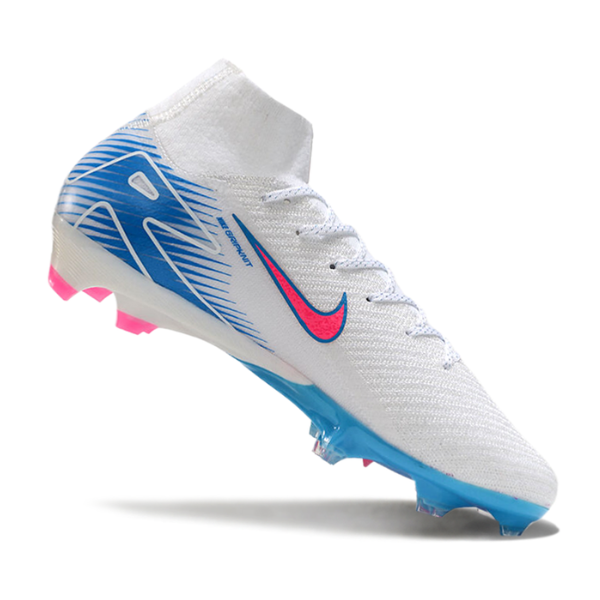Nike Air Zoom Mercurial Superfly 10 Elite White Pink and Blue FG