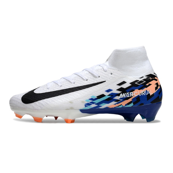 Nike Air Zoom Mercurial Superfly 10 Elite White Blue and Black FG