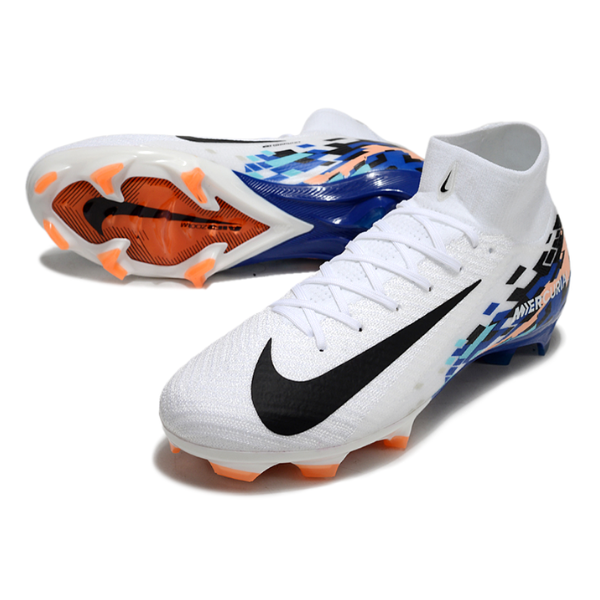 Nike Air Zoom Mercurial Superfly 10 Elite White Blue and Black FG
