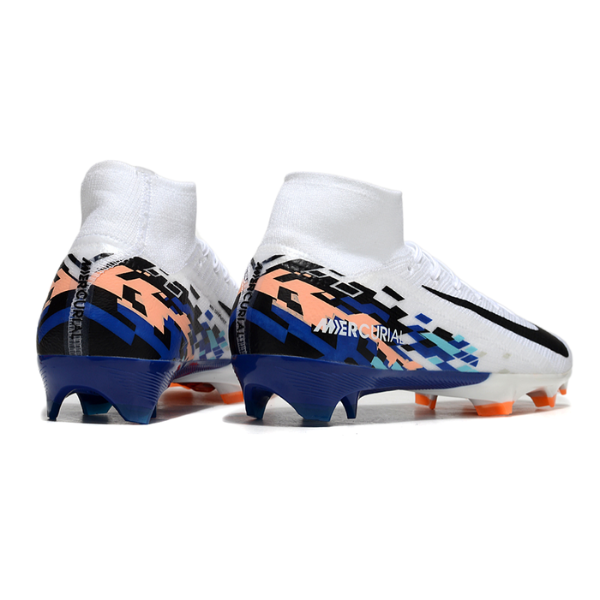 Nike Air Zoom Mercurial Superfly 10 Elite White Blue and Black FG