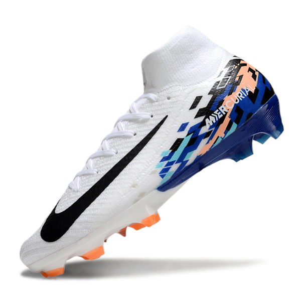 Nike Air Zoom Mercurial Superfly 10 Elite White Blue and Black FG