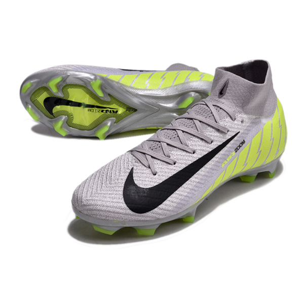 Nike Air Zoom Mercurial Superfly 10 Elite Gray and Green FG
