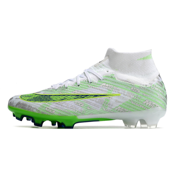 Nike Mercurial Superfly 9 Elite Silver and Green FG