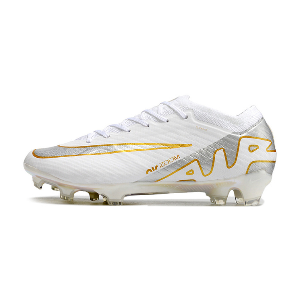 Nike Zoom Mercurial Vapor 15 Elite White Silver and Gold FG