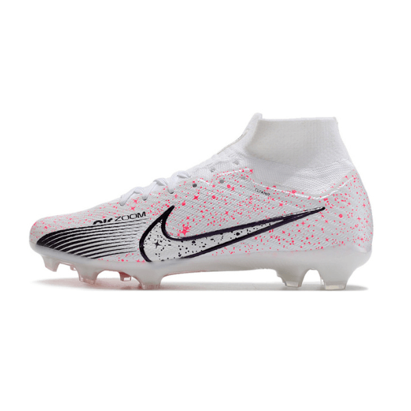 Nike Zoom Mercurial Superfly 9 Elite White Red and Black FG