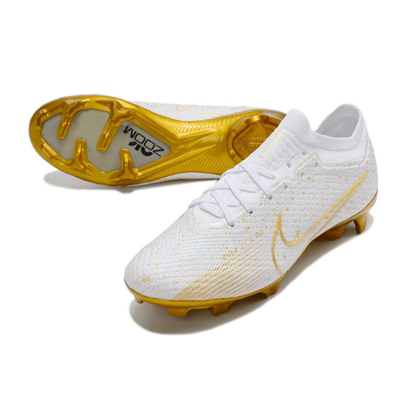 Nike Zoom Mercurial Vapor 15 Elite White and Gold FG