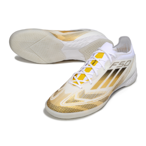 Adidas F50 Elite White and Gold IC