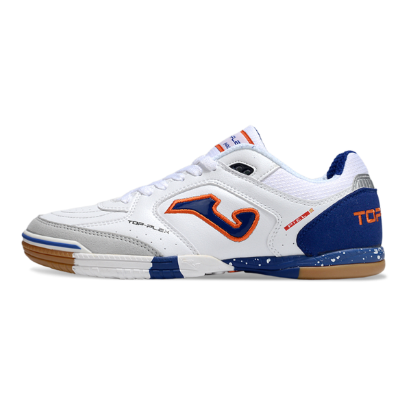 Joma Top Flex 24 White Blue and Orange Futsal IC