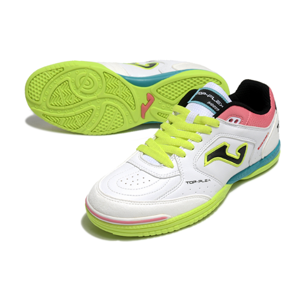 Joma Top Flex 24 IC White Pink and Green Futsal IC