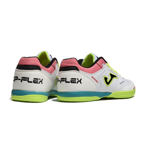 Joma Top Flex 24 IC White Pink and Green Futsal IC