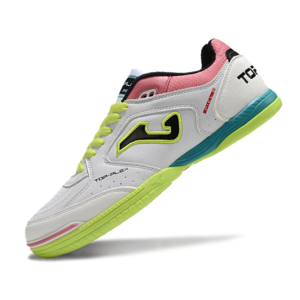 Joma Top Flex 24 IC White Pink and Green Futsal IC