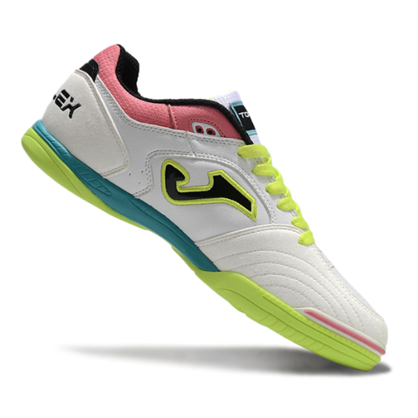 Joma Top Flex 24 IC White Pink and Green Futsal IC