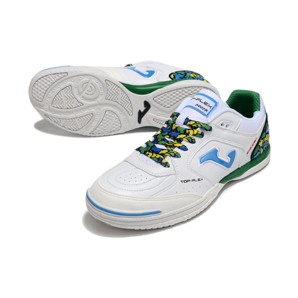Joma Top Flex Rebound White Green and Blue IC