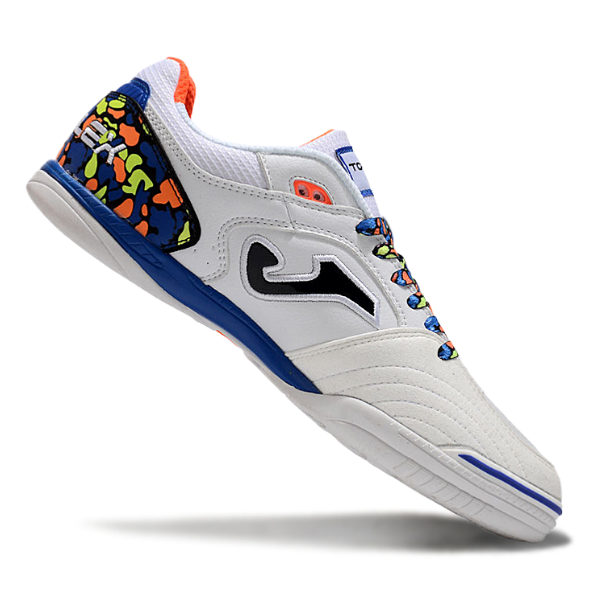 Joma Top Flex 24 IC White Blue and Orange Futsal