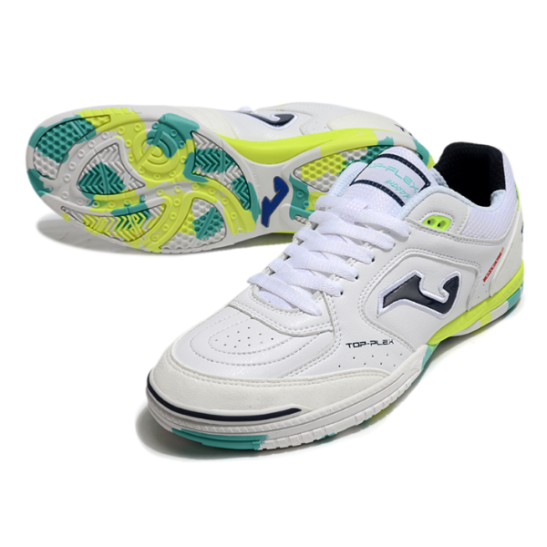 Joma Top Flex 24 IC White Green and Yellow Futsal