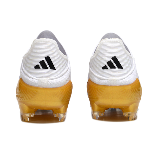 Adidas F50 Elite Laceless White Black and Gold Firm Ground FG Kids Football Boot