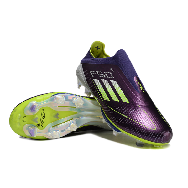 Adidas F50+ Elite Laceless Black and Orange Firm Ground FG Kids Football Boot