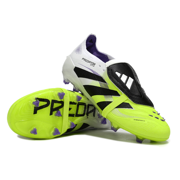 Adidas Predator 25 Elite Tongue White and Light Green Firm Ground FG Kids Football Boot