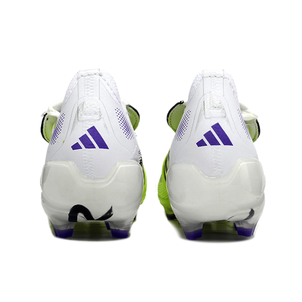 Adidas Predator 25 Elite Tongue White and Light Green Firm Ground FG Kids Football Boot