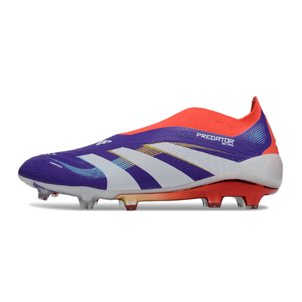 Adidas Predator 25 Elite Laceless Blue and Red Firm Ground FG Kids Football Boot