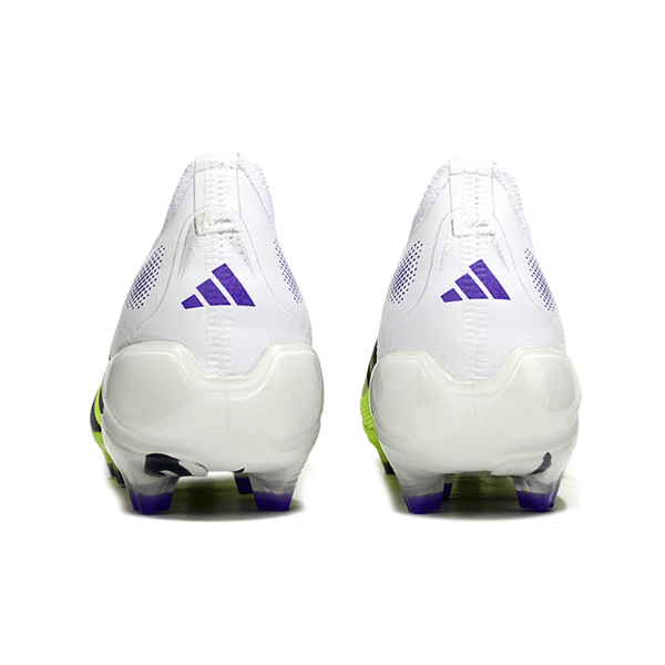 Adidas Predator 25 Elite Laceless White and Green Firm Ground FG Kids Football Boot