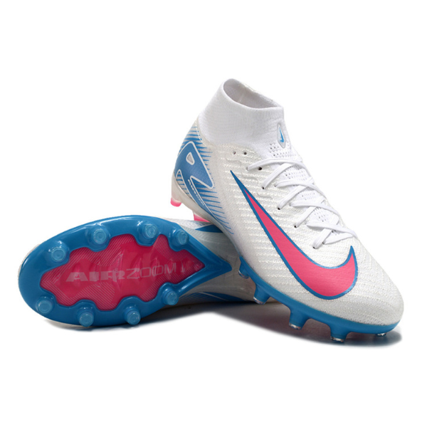Nike Air Zoom Mercurial Superfly 10 Elite Kids White Light Blue and Pink AG