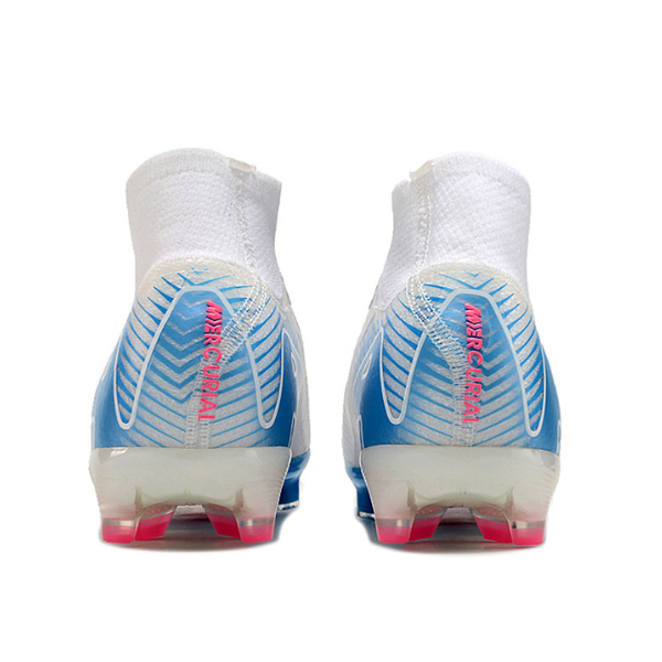 Nike Air Zoom Mercurial Superfly 10 Elite Kids White Light Blue and Pink AG