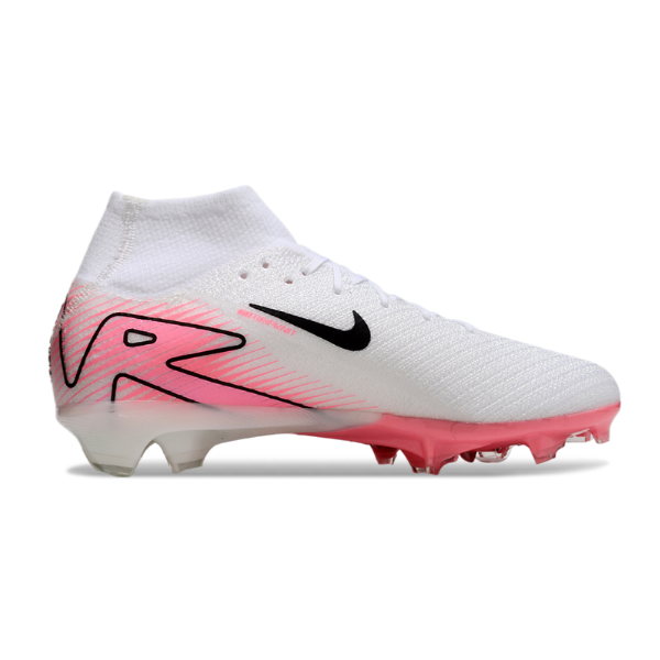 Nike Air Zoom Mercurial Superfly 10 Elite White and Pink Firm Ground FG Kids Football Boot