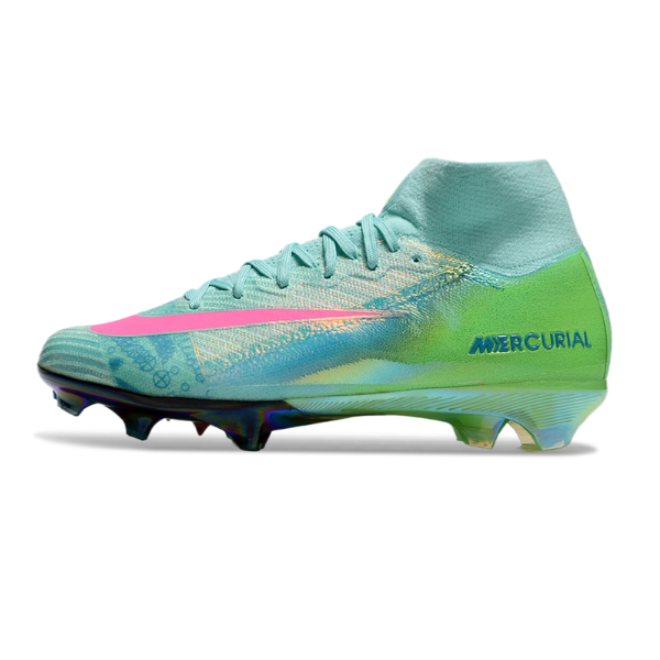 Nike Air Zoom Mercurial Superfly 10 Elite Blue Green and Pink FG Kids
