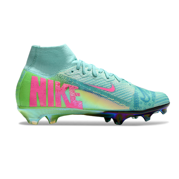 Nike Air Zoom Mercurial Superfly 10 Elite Blue Green and Pink FG Kids