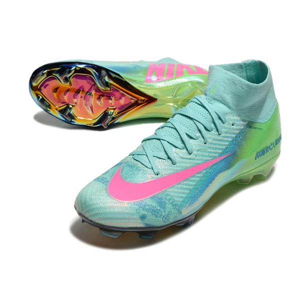 Nike Air Zoom Mercurial Superfly 10 Elite Blue Green and Pink FG Kids