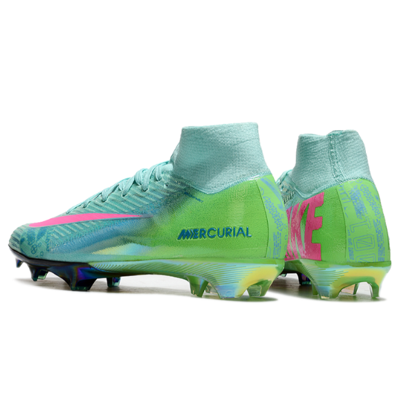 Nike Air Zoom Mercurial Superfly 10 Elite Blue Green and Pink FG Kids