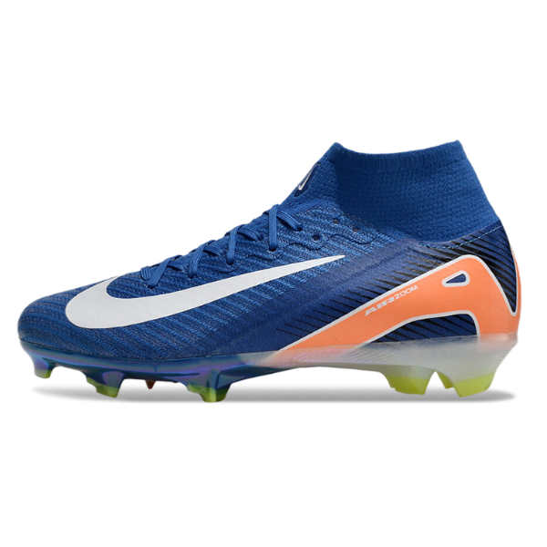 Nike Air Zoom Mercurial Superfly 10 Elite Blue and Orange Firm Ground FG Kids Football Boot