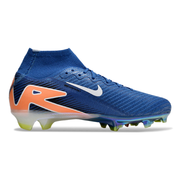 Nike Air Zoom Mercurial Superfly 10 Elite Blue and Orange Firm Ground FG Kids Football Boot