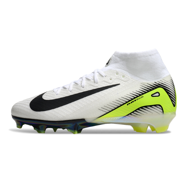 Nike Air Zoom Mercurial Superfly 10 Elite White Green and Black FG Kids