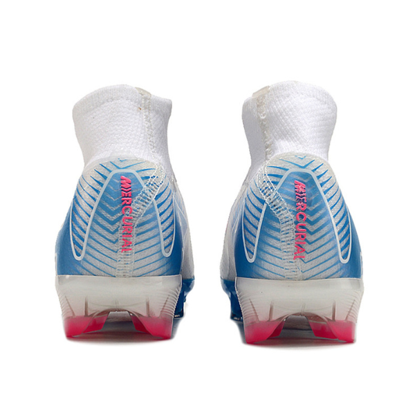 Nike Air Zoom Mercurial Superfly 10 Elite White Blue and Pink FG Kids