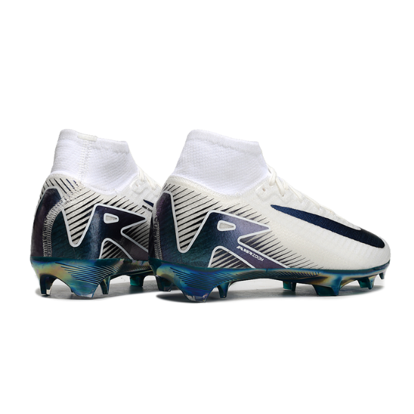 Nike Air Zoom Mercurial Superfly 10 Elite White and Green Firm Ground FG Kids Football Boot