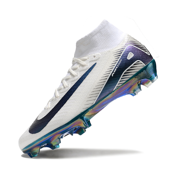 Nike Air Zoom Mercurial Superfly 10 Elite White and Green Firm Ground FG Kids Football Boot