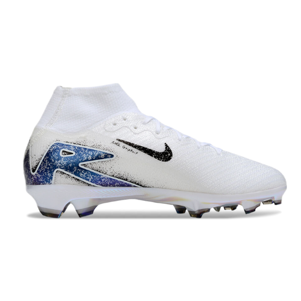 Nike Air Zoom Mercurial Superfly 10 Elite White and Black FG Kids