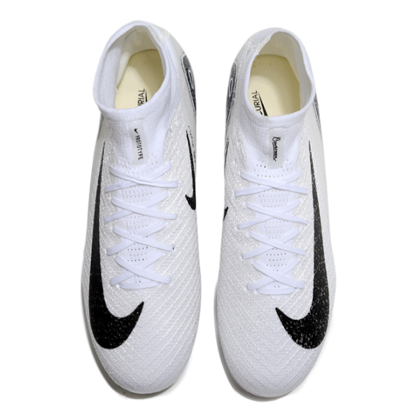 Nike Air Zoom Mercurial Superfly 10 Elite White and Black FG Kids