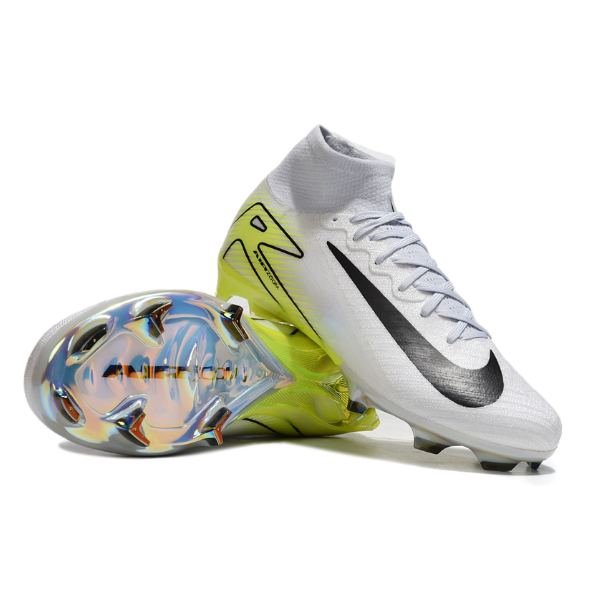 Nike Air Zoom Mercurial Superfly 10 Elite White and Green FG Kids