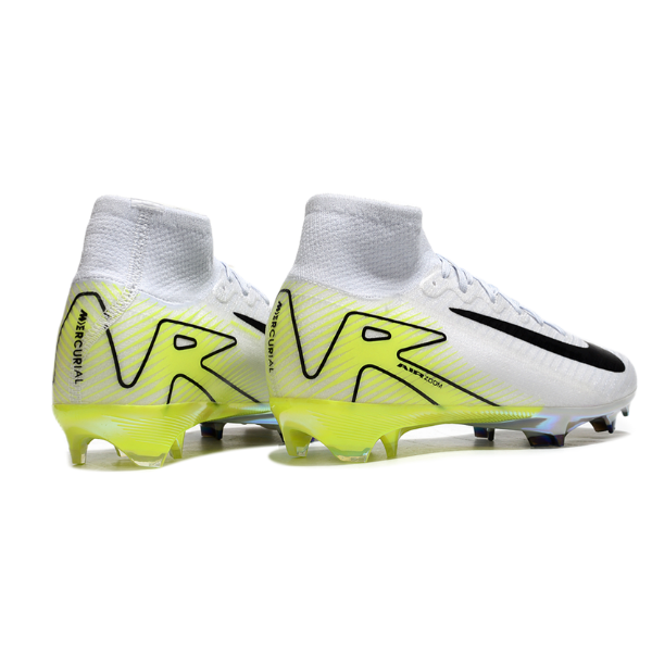 Nike Air Zoom Mercurial Superfly 10 Elite White and Green Firm Ground FG Kids Football Boot