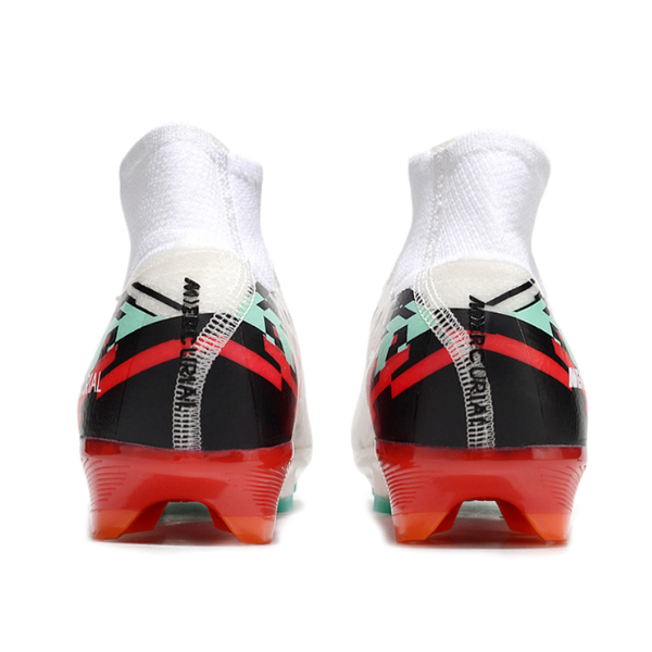 Nike Air Zoom Mercurial Superfly 10 Elite White and Red Firm Ground FG Kids Football Boot