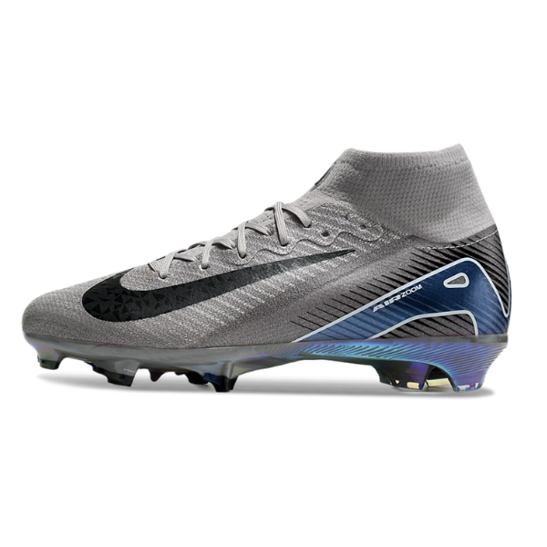Nike Air Zoom Mercurial Superfly 10 Elite Gray and Black FG Kids