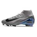 Nike Air Zoom Mercurial Superfly 10 Elite Gray and Black Firm Ground FG Kids Football Boot