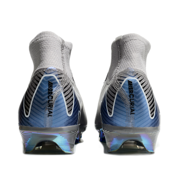 Nike Air Zoom Mercurial Superfly 10 Elite Gray and Black Firm Ground FG Kids Football Boot
